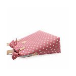 Mályvaszín-fehér pöttyös nyári táska masnival