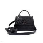 Luna - Fekete midi bőrtáska