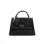 Luna - Fekete midi bőrtáska