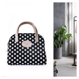 Black and white polka dot cosmetic bag