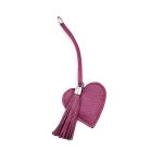 Mauve leather bag charm