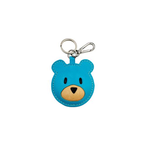 Teddybär – Taschenanhänger aus türkisfarbenem Leder 