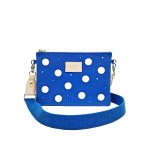 Dots - zafírkék - fehér pöttyös bőrtáska