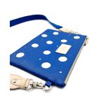 Dots - zafírkék - fehér pöttyös bőrtáska