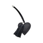  Taschenanhänger aus schwarzem Leder