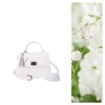 Luna - Schneeweiße Midi-Ledertasche