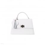 Luna - Schneeweiße Midi-Ledertasche