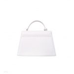 Luna - Schneeweiße Midi-Ledertasche