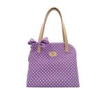 Parma purple - white polka dot summer bag with a bow
