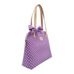 Parma purple - white polka dot summer bag with a bow