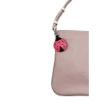 Marienkäfer - Taschenanhänger aus rosa Leder 