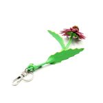 Purple Coneflower - leather bag charm