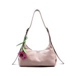 Purple Coneflower - leather bag charm