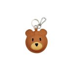 Teddy bear - Hazelnut brown leather bag charm