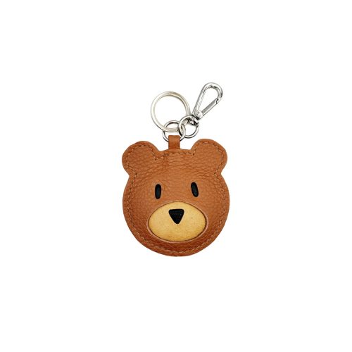Teddy bear - Hazelnut brown leather bag charm