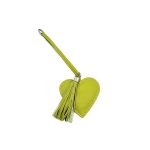 Olive green leather bag charm