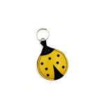 Ladybug - yellow leather bag charm 
