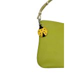 Ladybug - yellow leather bag charm 