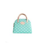 Mintgrün-weiß gepunktete Kosmetiktasche