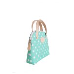 Mintgrün-weiß gepunktete Kosmetiktasche
