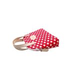 Red and white polka dot cosmetic bag